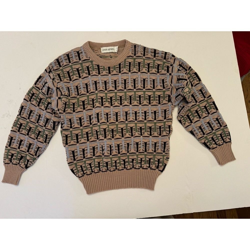 Vintage John Henry Knit‎ Sweater Mens Medium Made In USA